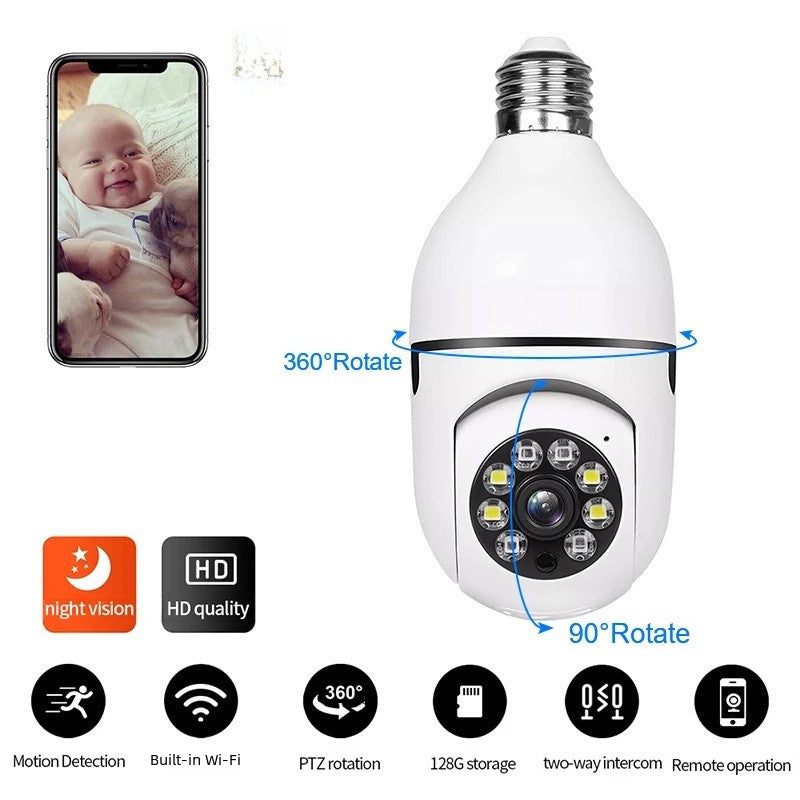 E27 Smart High-definition Night Vision Surveillance Sports Camera 1080p Hd Camera Head