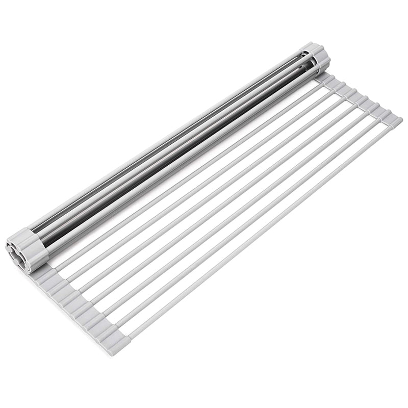Foldable Silicone Kitchen Sink Drain Rack Roller Shutter Storage Rack Rollable Sink Insulated Tableware Fruit And Vegetable Drain Rack